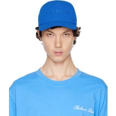 Balmain Accessoires Balmain Blue Embroidery Cotton Cap SMF BLEU Ã‰LECTRIQUE UNI