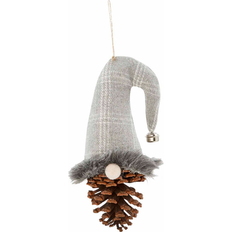 Cotton Christmas Tree Ornaments Plaid Pine Cone Gnome - Gray Christmas Tree Ornament