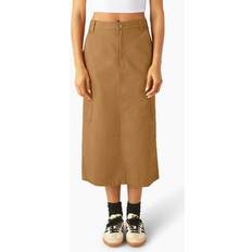 Canvas Skirts Dickies Women's Duck Canvas Cargo Midi Skirt Brown (A4Z2R)