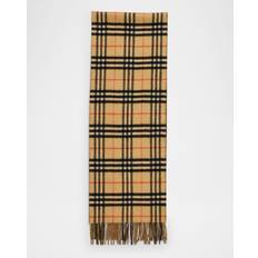 Beige - Men Scarfs Burberry Reversible Check Cashmere Scarf Sand