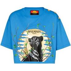 Balmain Blåa T-shirts Balmain The Lion King T-shirt Kort Tryckt Cassius Khumalo - Blue