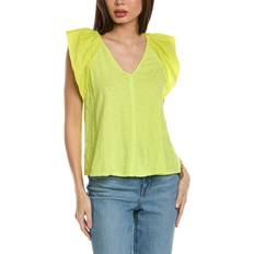 Yellow Blouses Velvet By Graham & Spencer Carly Silk-Trim Top