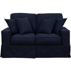 Loose Sofa Covers on sale Sunset Trading SU-108510-391049 Slipcovered Loveseat - Navy Loose Sofa Cover Blue