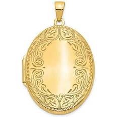 Copper Charms & Pendants Bagatela 14K Yellow Gold mm Oval Scroll Locket Pendant