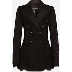 XXXS Blazers Dolce & Gabbana Branded stretch lace Turlington blazer black