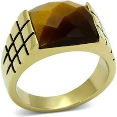 Topaz Rings Alamode Jewelry TK779-10 Men IP Gold Stainless Steel Ring - Size 10