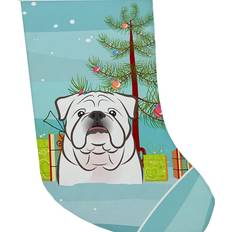 White Stockings Caroline's Treasures Tree and White English Bulldog 11 x 18 Stocking