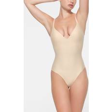 Beige Bodys SKIMS Push-up Thong Bodysuit - Clay/Neutral