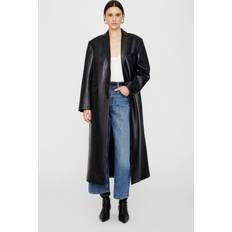 Anine Bing Coats Anine Bing Faux Leather Blend Coat - Black