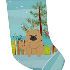 Beige Stockings Caroline's Treasures Merry Christmas Tree Chow Cream Stocking