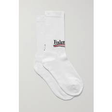 Balenciaga Underwear Balenciaga Cotton-blend Jacquard Socks White