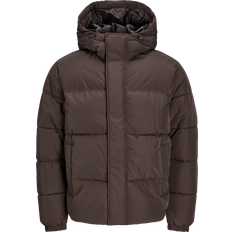 Jack & Jones JJEBradley Puffer Hoodie Tummanruskea