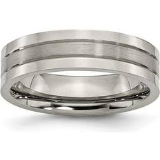 Titanium Rings mm Titanium Grooved Brushed & Polished Band