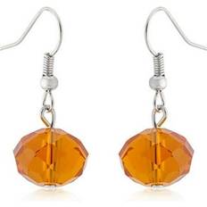 Jewelry Orange Faceted Bead Earrings