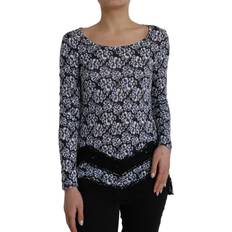 Multicoloured Blouses Just Cavalli Floral Lace Long Sleeved Top T-Shirts - Blue