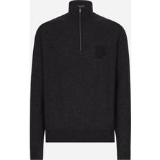 Dolce & Gabbana Truien Dolce & Gabbana Zip-up Cashmere Turtle-neck Sweater Gray