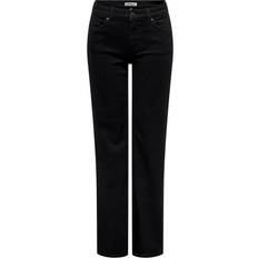 Only Blush Mid Waist Straight Fit Jeans - Black/Black Denim