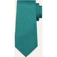 Corbatas Ferragamo Men Monogram print silk tie Green