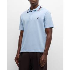 Ferragamo Camisas Ferragamo Men Organic cotton polo shirt Blue