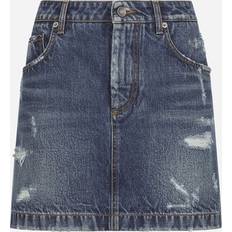 Dolce & Gabbana Denim Skirts Dolce & Gabbana Denim mini skirt with rips