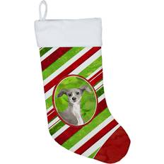 Grey Stockings Caroline's Treasures CK4066CS Christmas Snowflakes Italian Greyhound Stocking