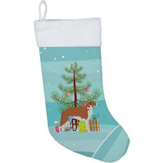 Grey Stockings Caroline's Treasures Borzoi Russian Greyhound Merry Tree Christmas-Stockings Multicolor Stocking