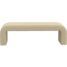 Beige Settee Benches Joss & Main Barley Classic Buff Boucle Settee Bench 52x20"