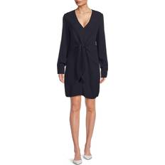 Reiss Diana V-Neck Long Sleeve Dress in Navy (4 UK)