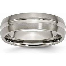 Titanium Rings J Brand mm Titanium Grooved Brushed & Polished Band