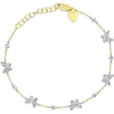 Donna - Oro Bracciali Meira T 14K White & Yellow Gold Diamond Butterfly Link Bracelet Gold/White