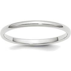 Unisex Anelli 14K White Gold mm Half Round Band