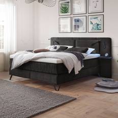 Boxspringbetten Milazzo 160 x 200 cm - Schwarz Boxspringbett