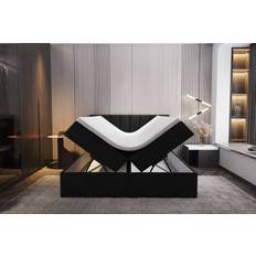 140x200 H3 mit Bettkästen - Schwarz Boxspringbett