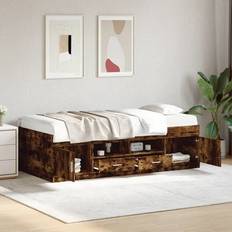 200cm - 90cm Beds vidaXL Daybed with Drawers 90x200 cm Smoked Oak