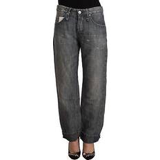 ACHT Washed Ramie Straight Denim Folded Hem Jeans Grey