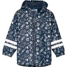 Blu Giubbotti Impermeabili Playshoes Kid's Fleece-Futter Regenjacke - Marine