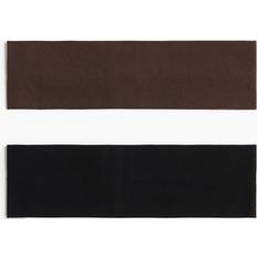 H&M Jersey Hairbands Dark Brown/Black 2-Pack