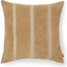 Viskos Kompletta dekorationskuddar Ferm Living Senti Stripe Cushion Kudde 50 x 50 cm - Dark Sand/Linen Komplett dekorationskudde Beige