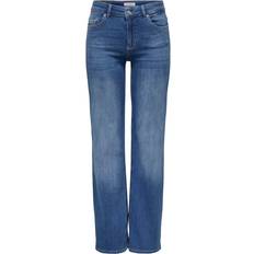 Blush Mid Waist Straight Fit Jeans - Blue/Medium Blue Denim