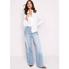 Boden High Rise Wide Leg Jeans - Light Wash