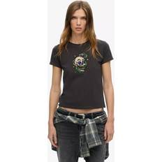 Flare - Men T-shirts Superdry Tattoo Rhinestone Organic Cotton T-Shirt - Bison Black