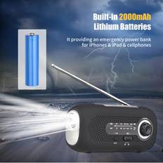Wind Up Solar Radio SOS Alarm AM/FM Emergency Solar Radio Crank Powered Radio with Rechargeable Green