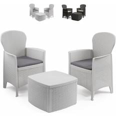 Set da Lounge da Esterno ProGarden Outdoor Garten Lounge Set 2 Sessel 85.5" x 60" - Weiß Lounge-Set