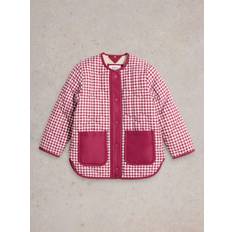 White Stuff Gingham Coat - Deep Red