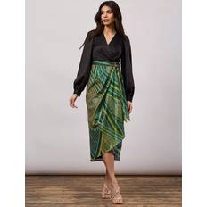 Closet Split Wrap Pencil Dress - Green/Multi