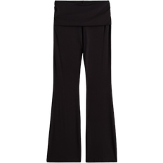 H&M Bukser & Shorts H&M Women Flared Jersey Pants - Black