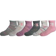 Champion Girls Underwear Champion Big Girls Quarter Ankle Socks 6 Pair - Pink