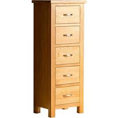 Beige Chest of Drawers Roseland Furniture London Oak Tallboy Beige Chest of Drawer 45x115cm