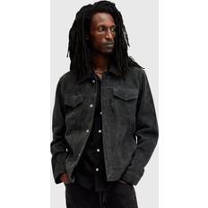 Clothing AllSaints Hopper Suede Jacket - Black