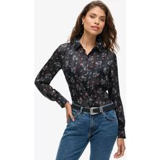 Superdry Blouses Superdry SHeer Luxe Floral Blouse - Autumn Meadow Black